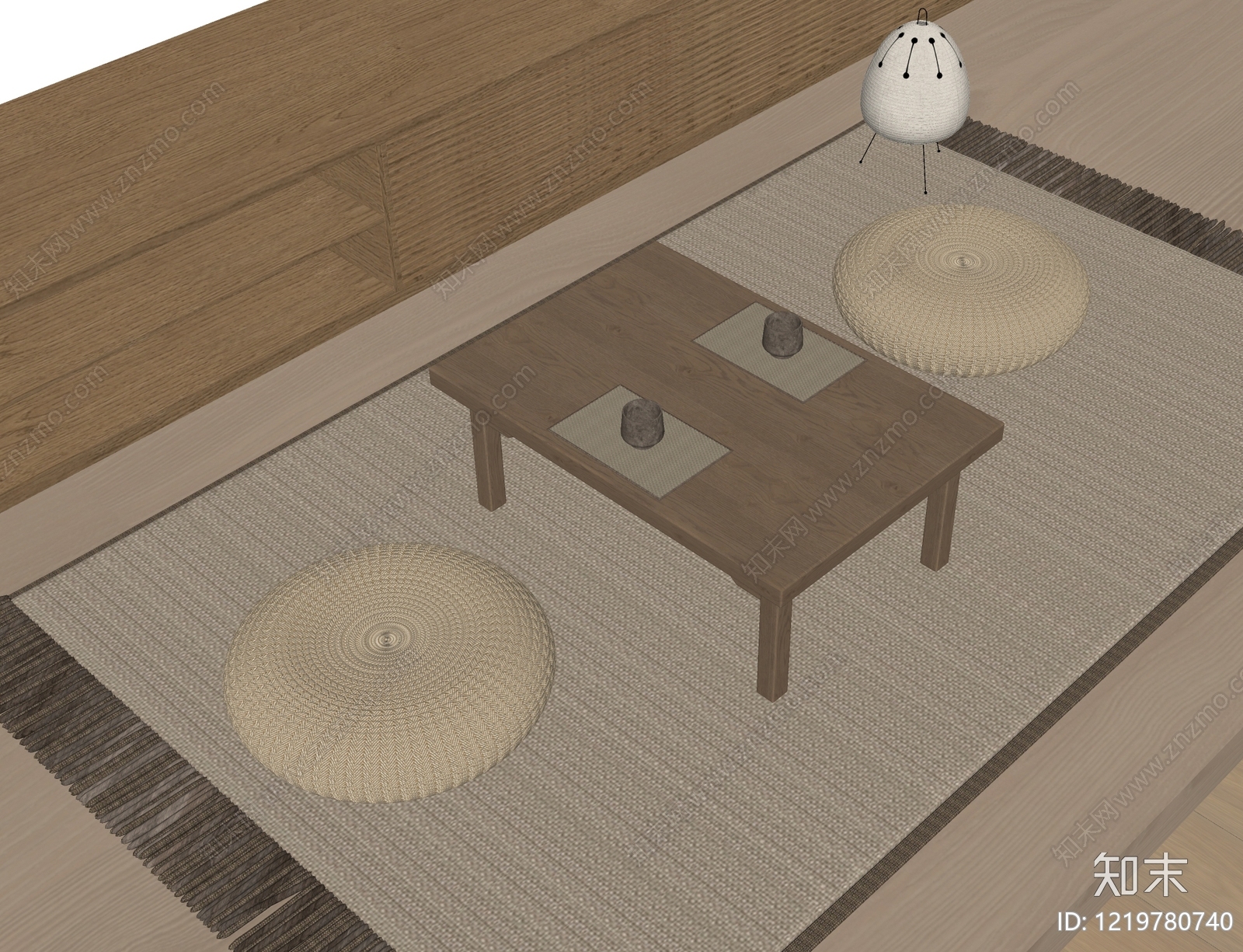 日式坐垫SU模型下载【ID:1219780740】