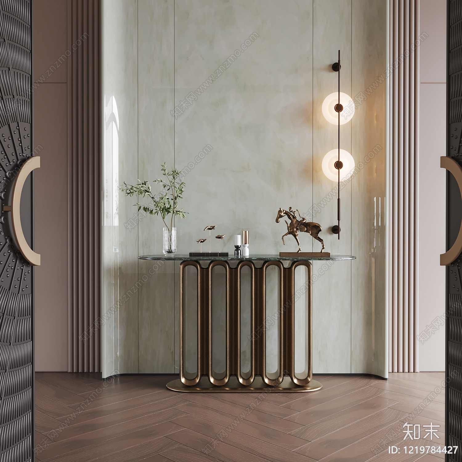 意式轻奢玄关3D模型下载【ID:1219784427】