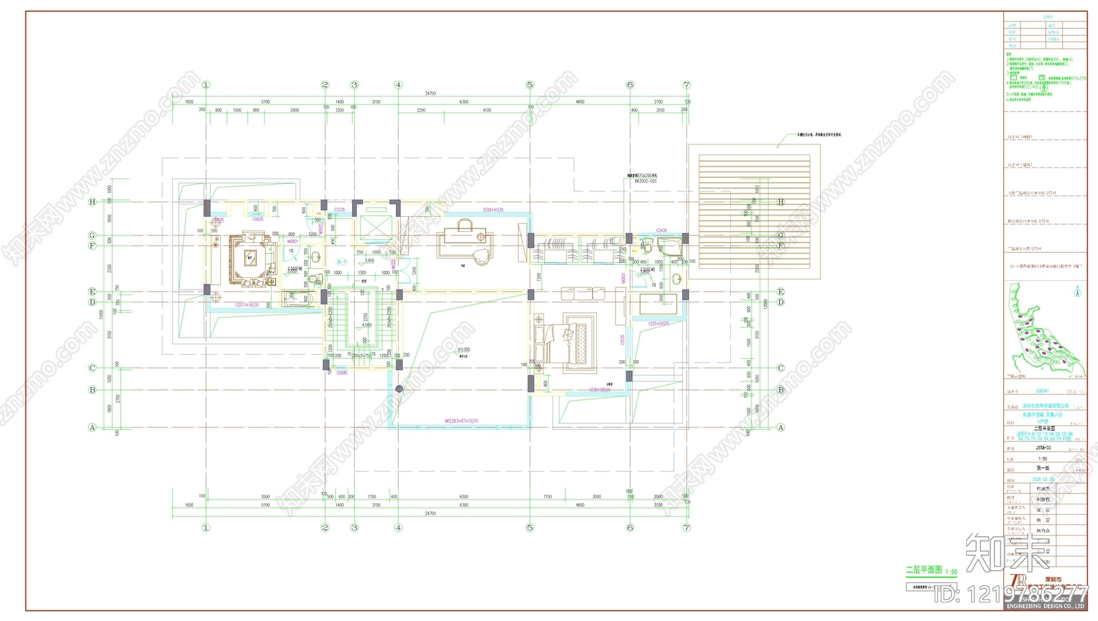 别墅建筑cad施工图下载【ID:1219786277】