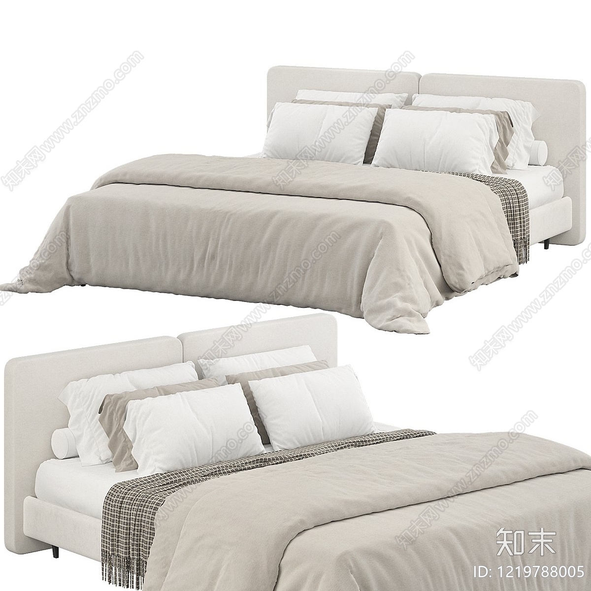 奶油风床品3D模型下载【ID:1219788005】