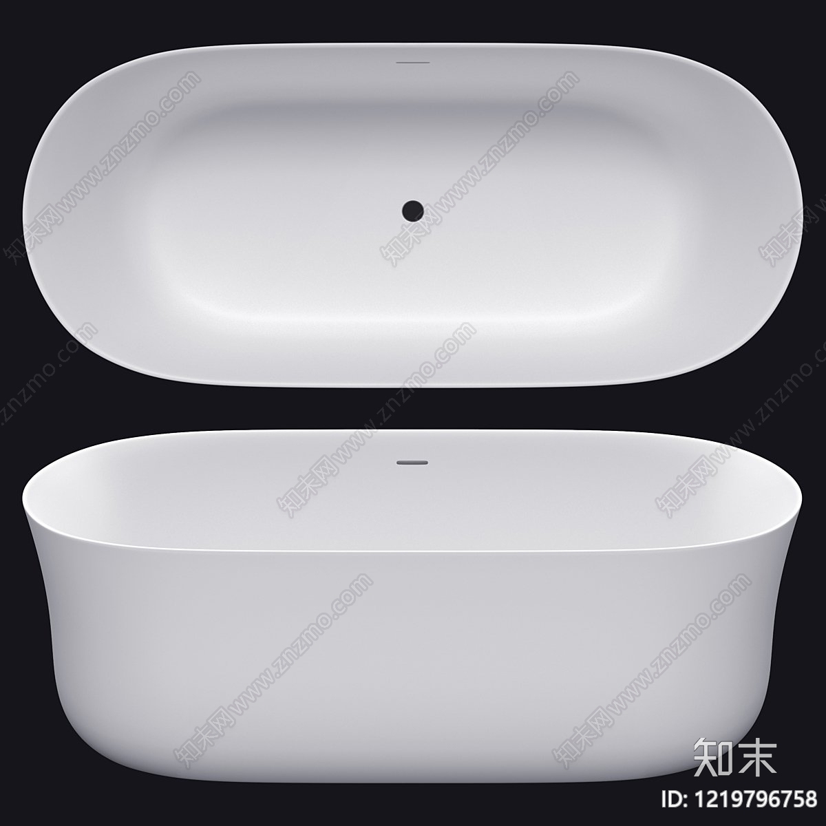 极简浴缸3D模型下载【ID:1219796758】