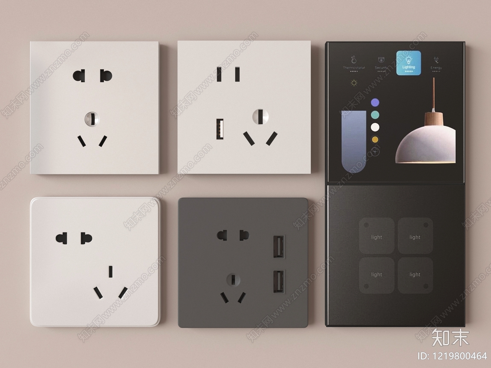 现代简约开关插座SU模型下载【ID:1219800464】