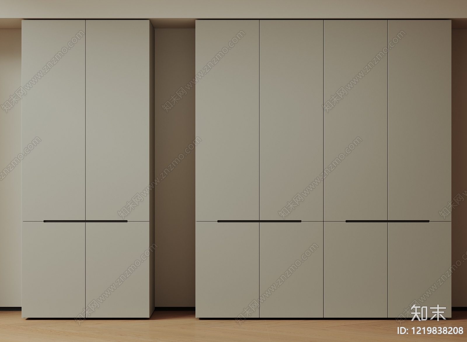 极简衣柜SU模型下载【ID:1219838208】