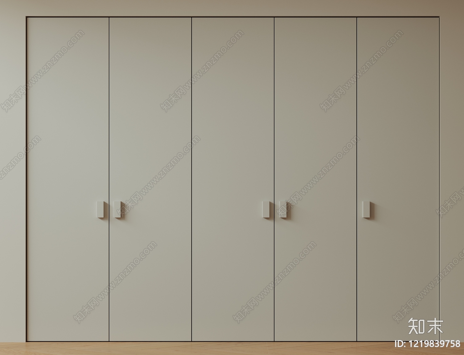 极简衣柜3D模型渲染效果图