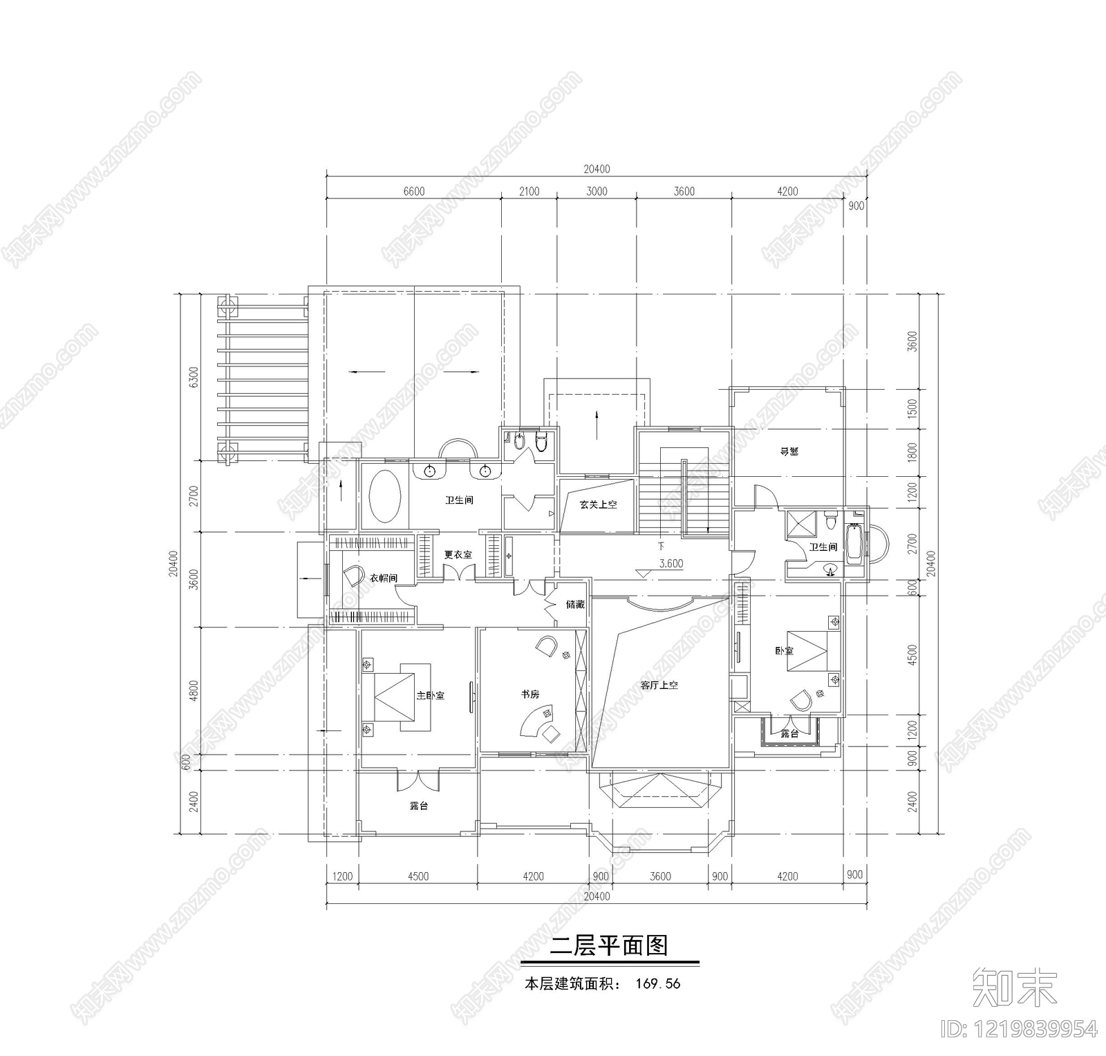 别墅建筑cad施工图下载【ID:1219839954】