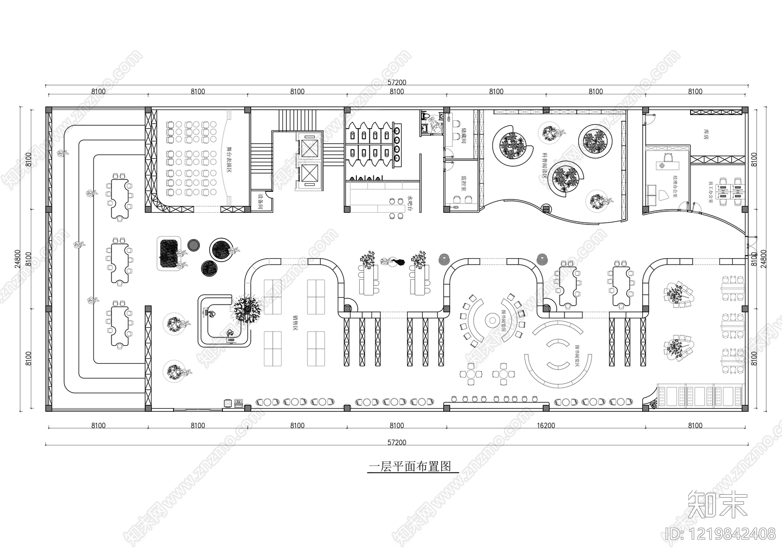 书店cad施工图下载【ID:1219842408】
