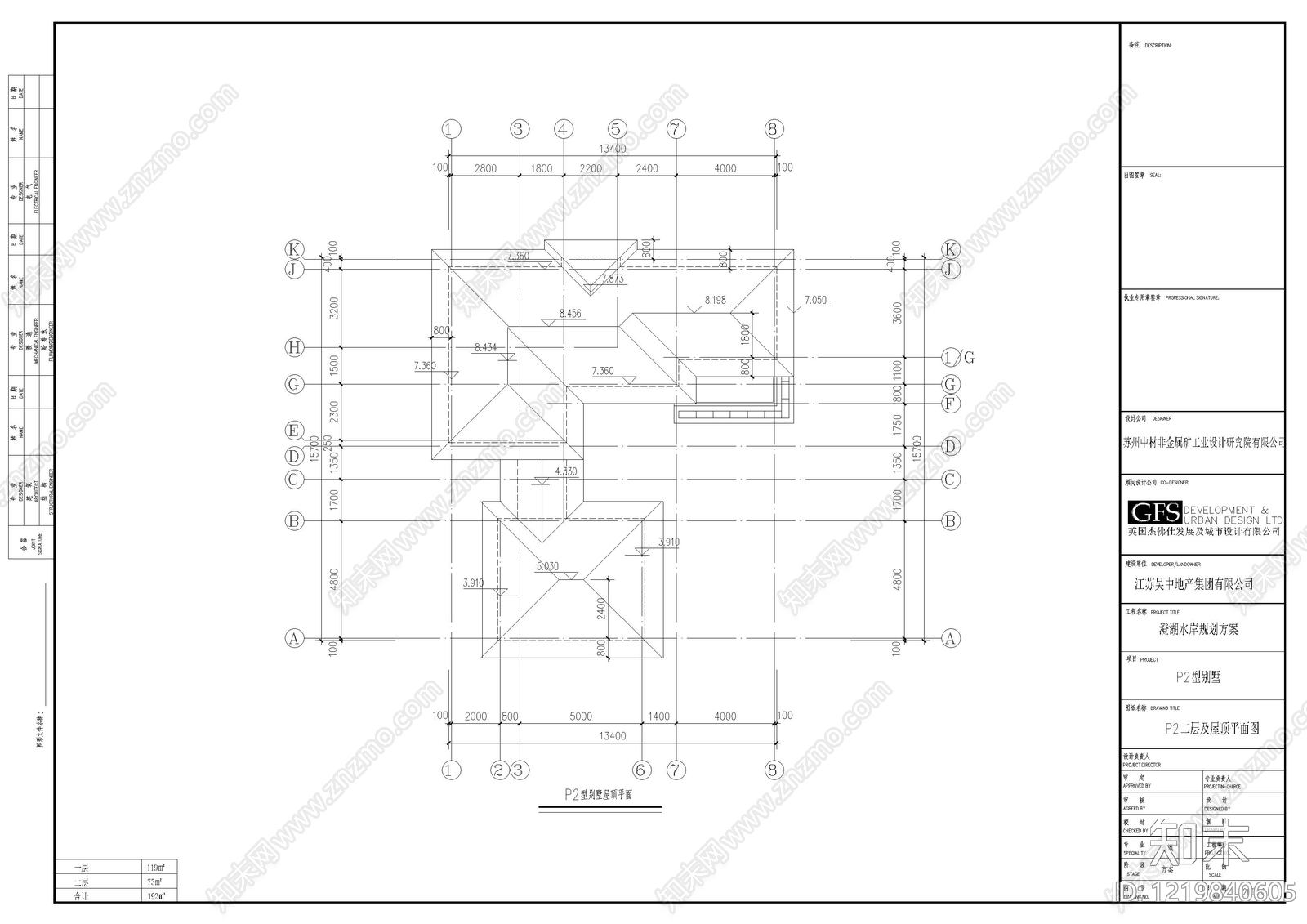 别墅建筑cad施工图下载【ID:1219840605】