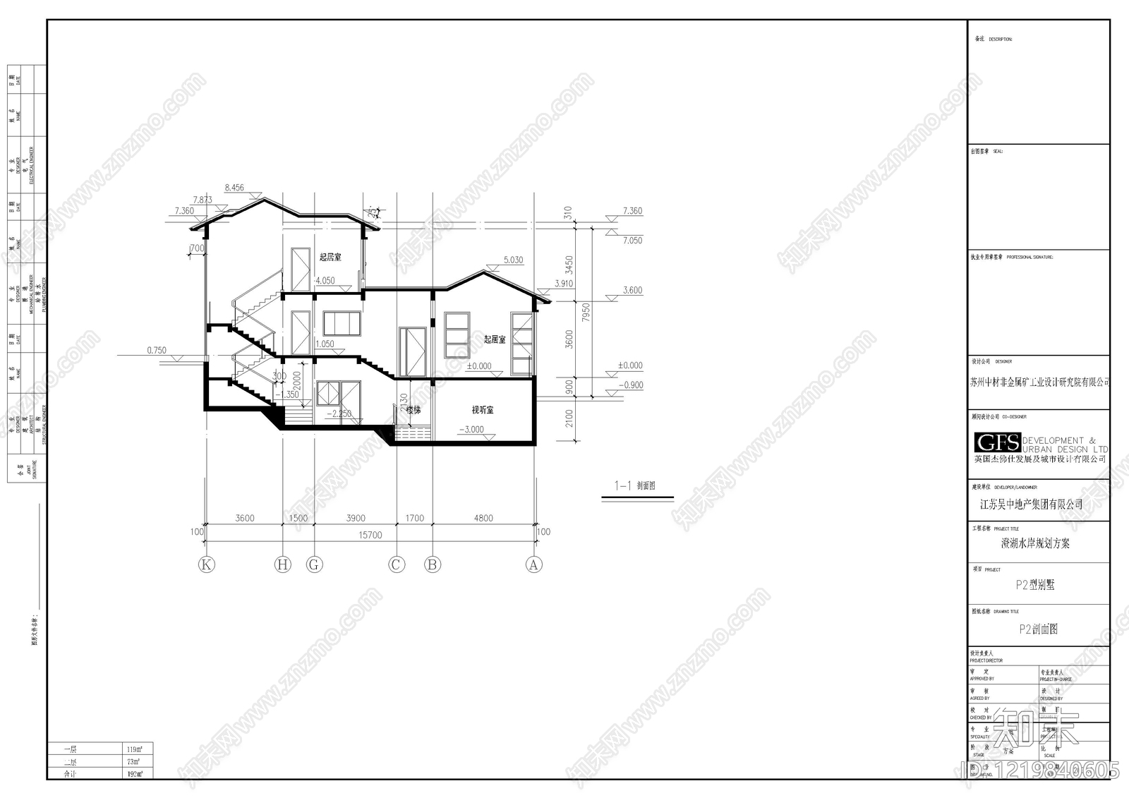 别墅建筑cad施工图下载【ID:1219840605】