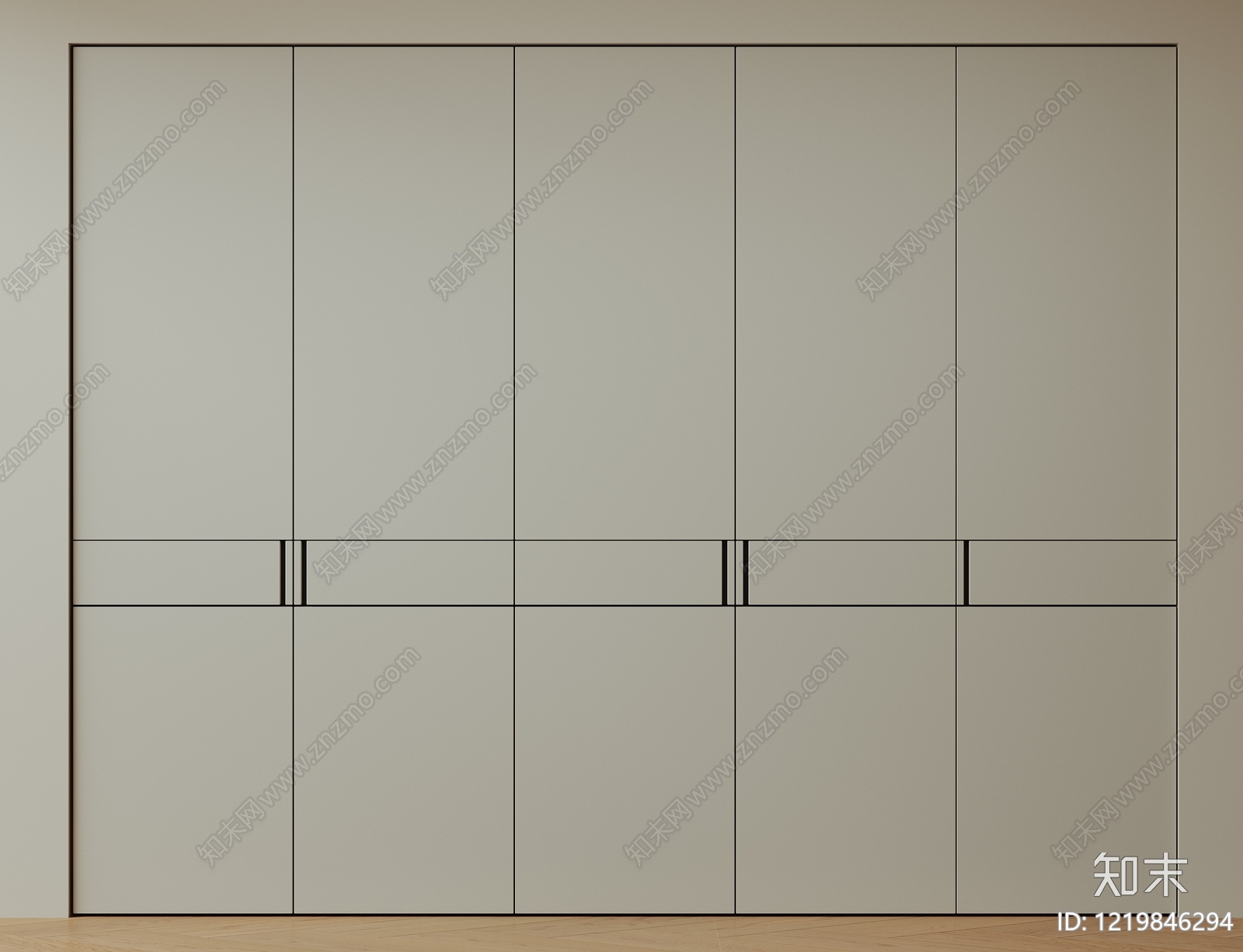 极简衣柜3D模型下载【ID:1219846294】