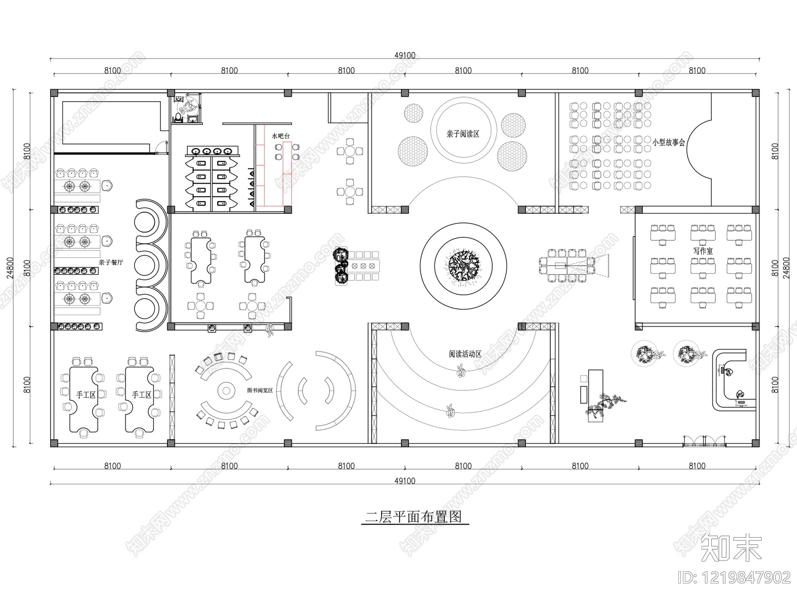书店cad施工图下载【ID:1219847902】