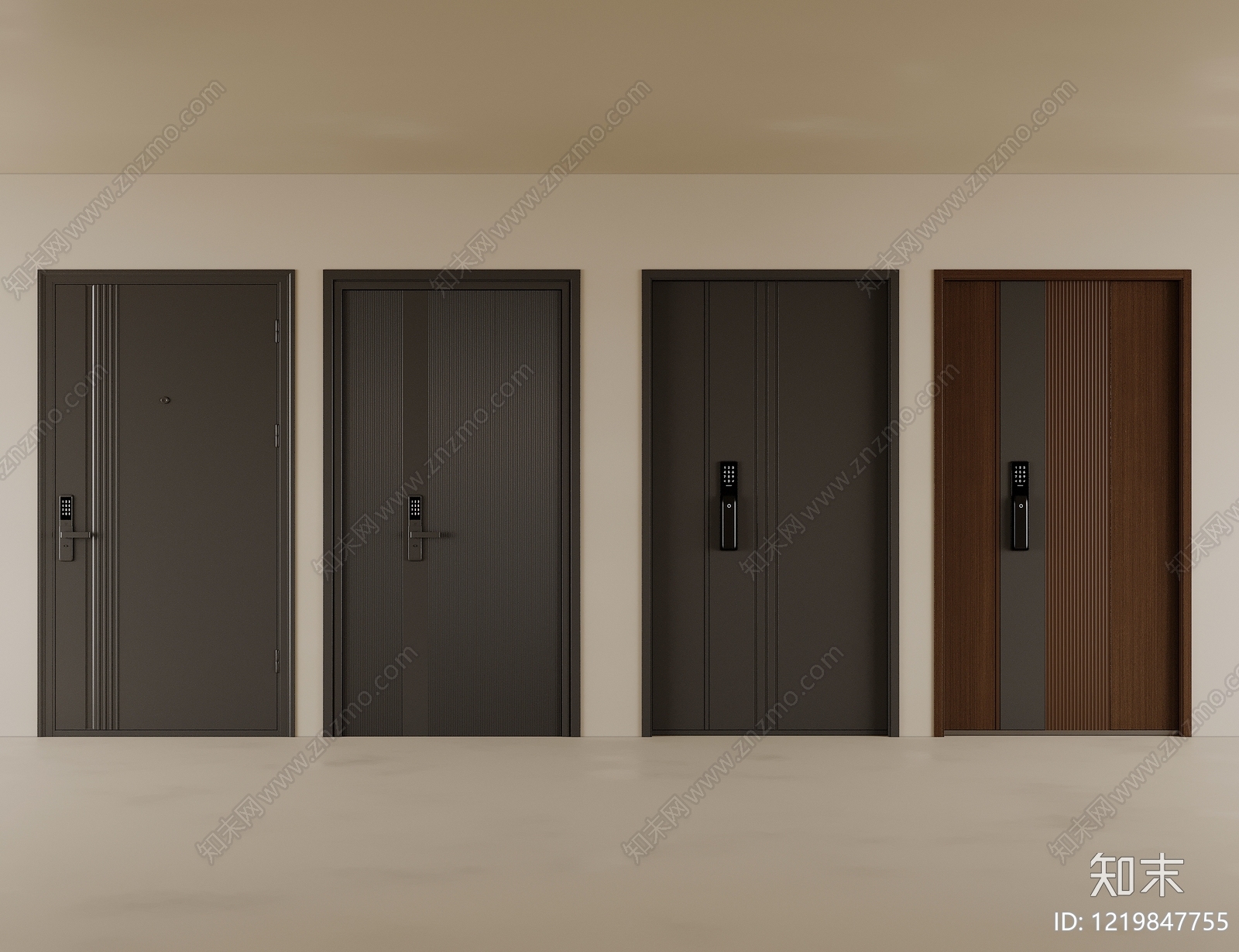 极简门组合3D模型下载【ID:1219847755】