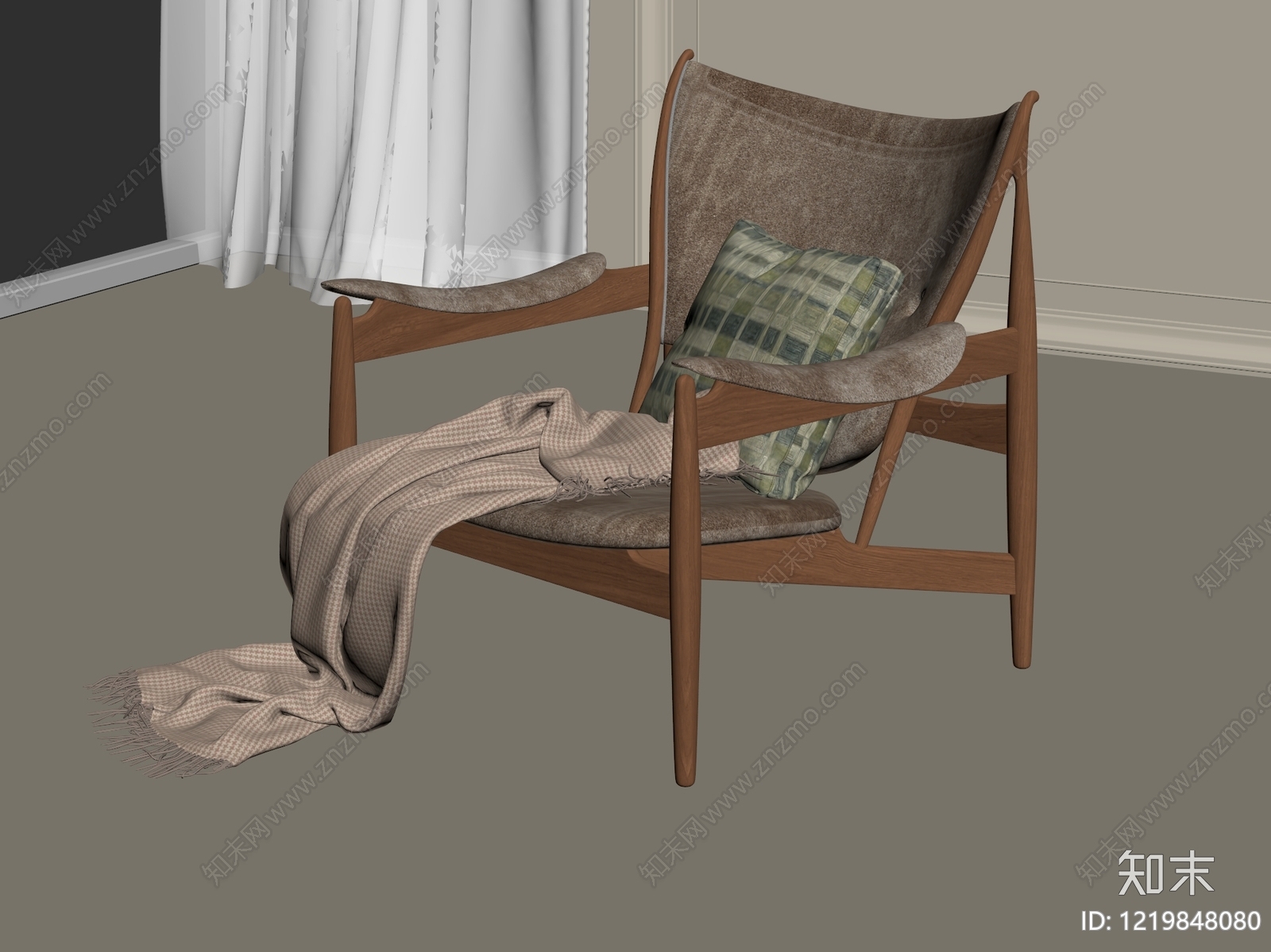 中古风休闲椅3D模型下载【ID:1219848080】