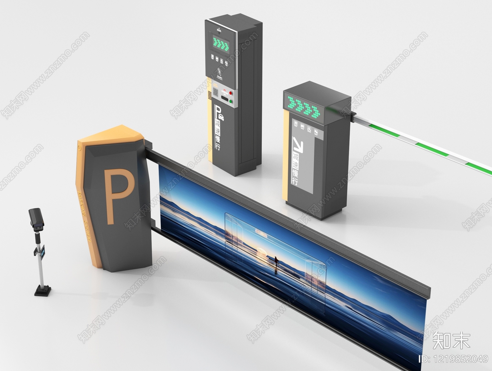 现代简约门禁SU模型草图