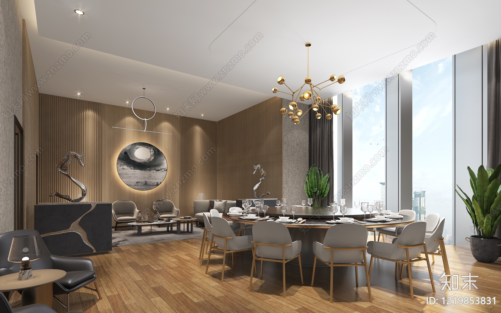 现代轻奢包厢3D模型下载【ID:1219853831】