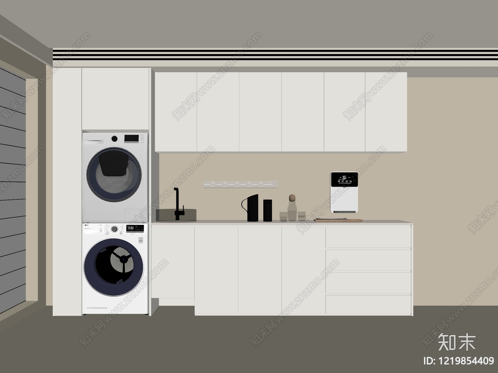 现代洗衣房SU模型下载【ID:1219854409】