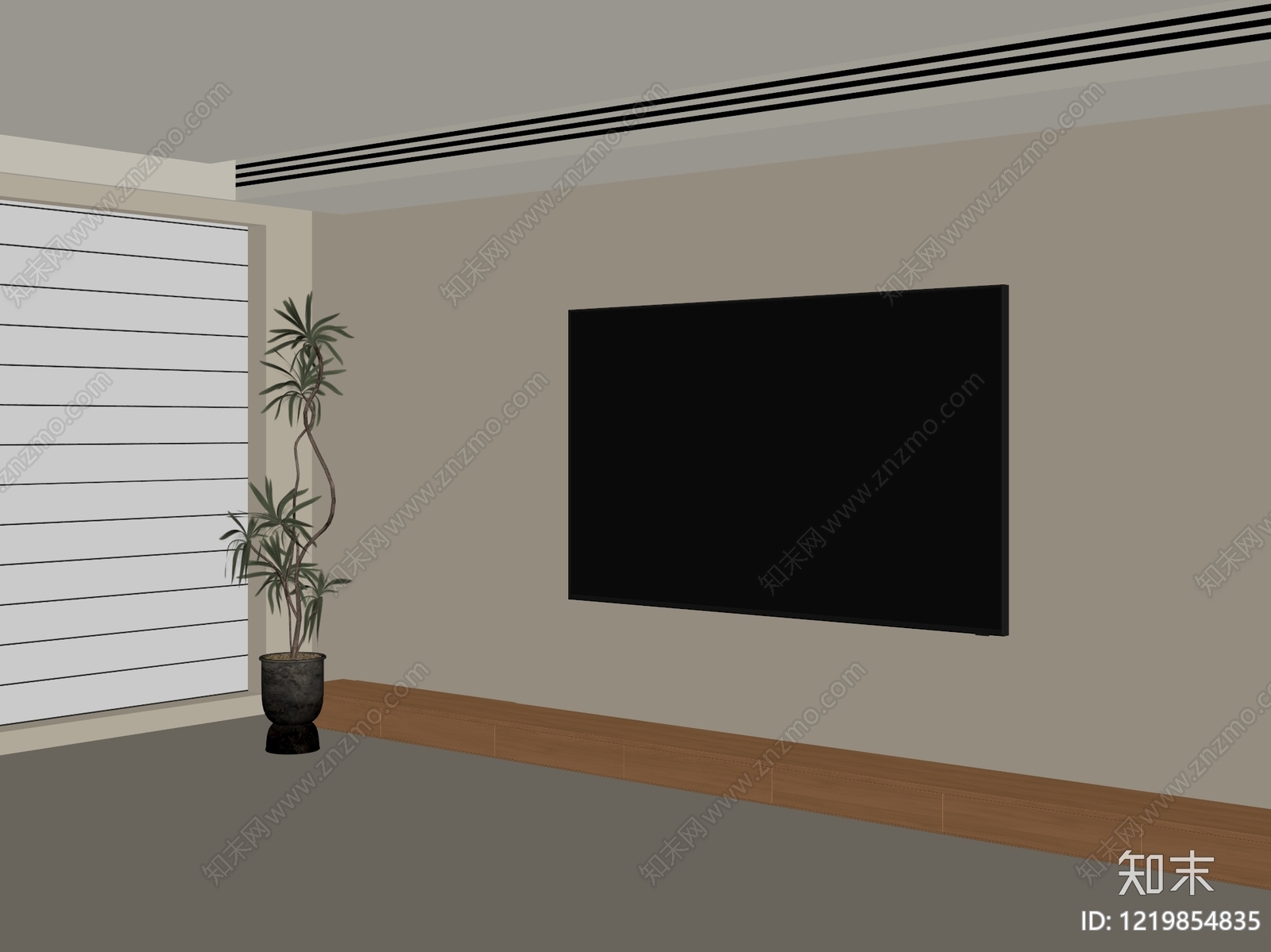 现代简约背景墙SU模型下载【ID:1219854835】