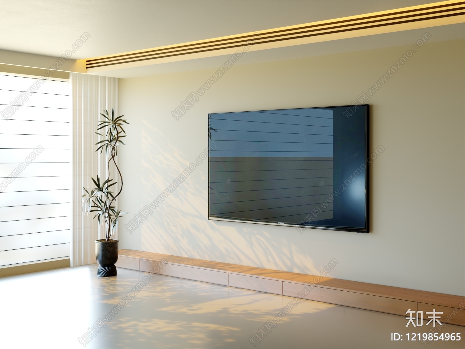 极简电视背景墙3D模型下载【ID:1219854965】