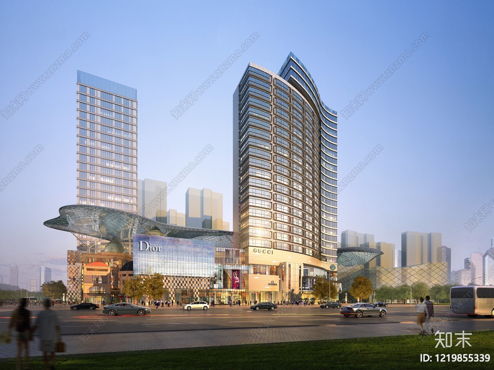 现代主义商业综合体3D模型下载【ID:1219855339】