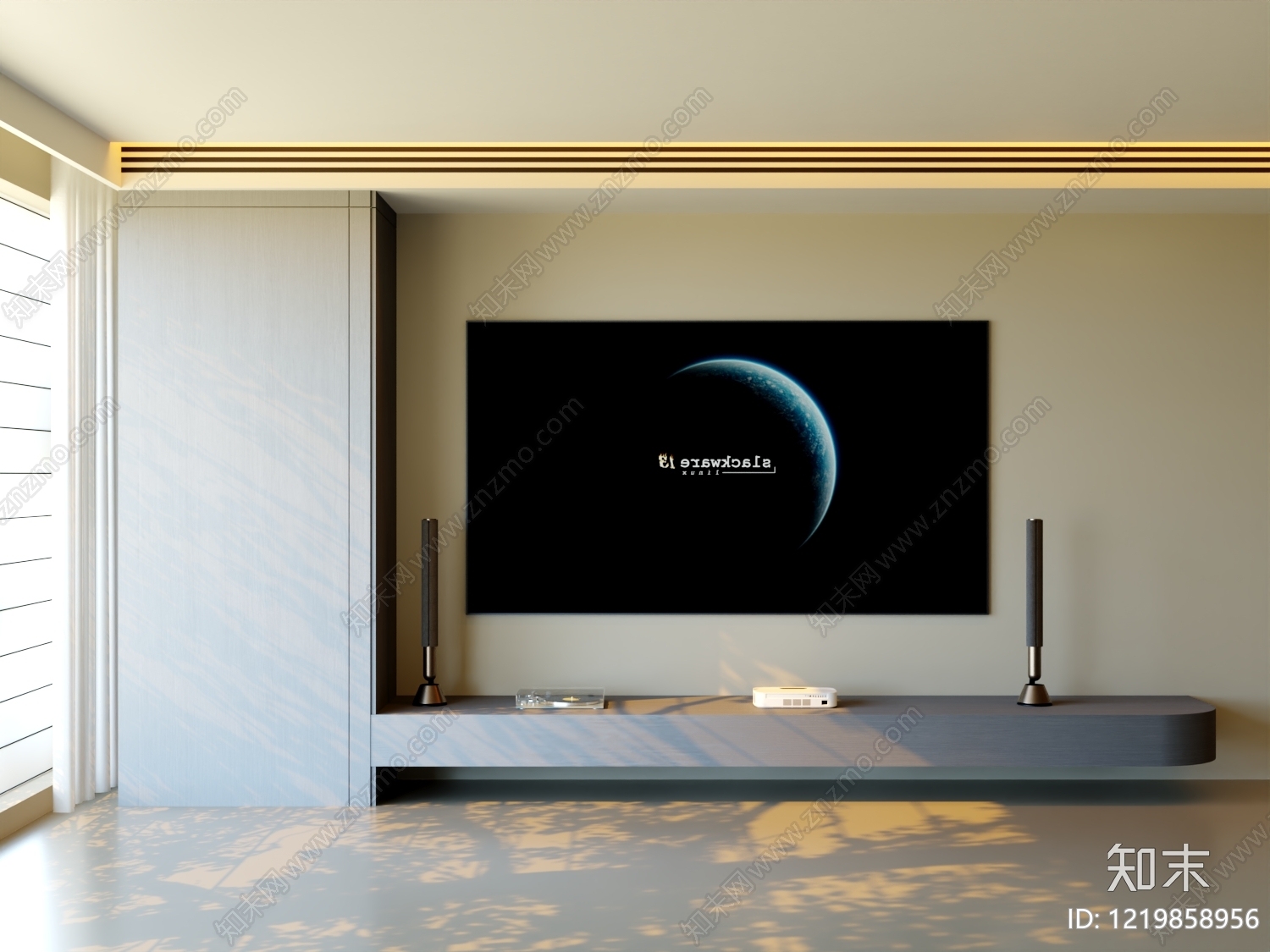 极简电视背景墙3D模型下载【ID:1219858956】