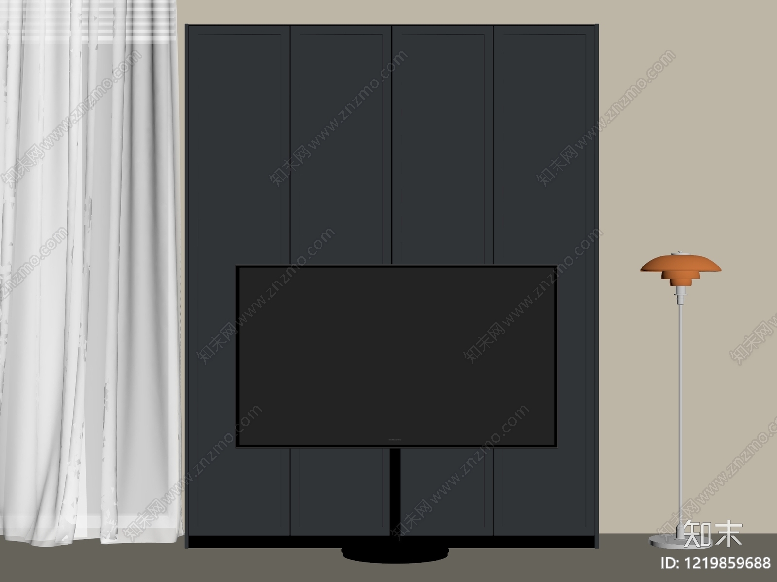 极简电视背景墙3D模型下载【ID:1219859688】