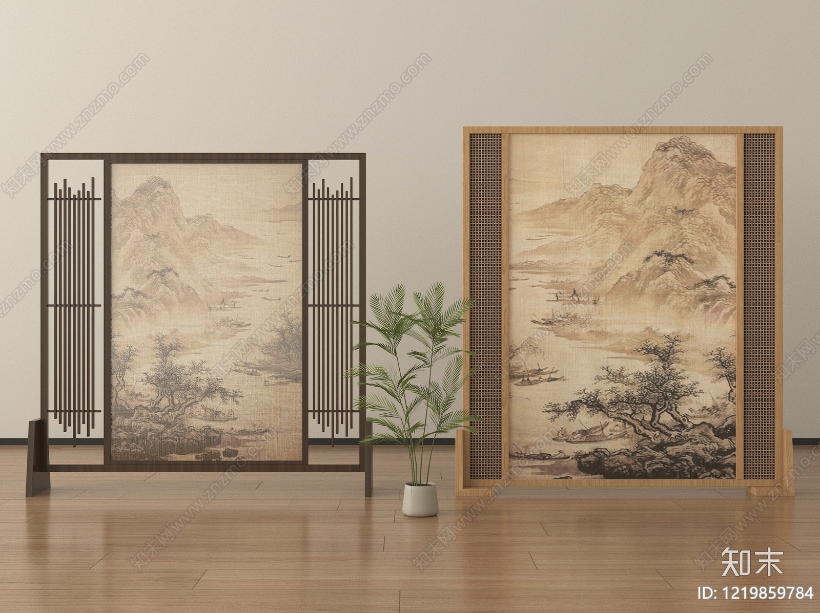 新中式隔断3D模型下载【ID:1219859784】