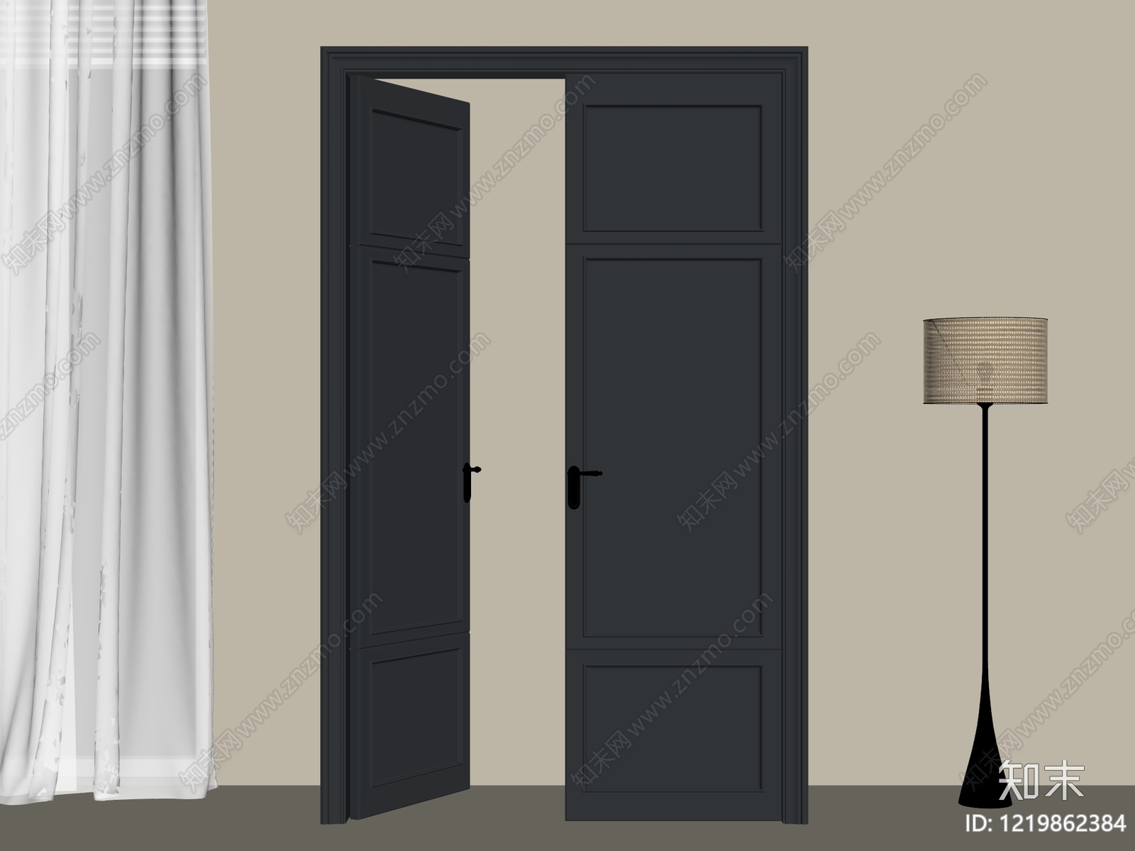 现代简约双开门3D模型下载【ID:1219862384】