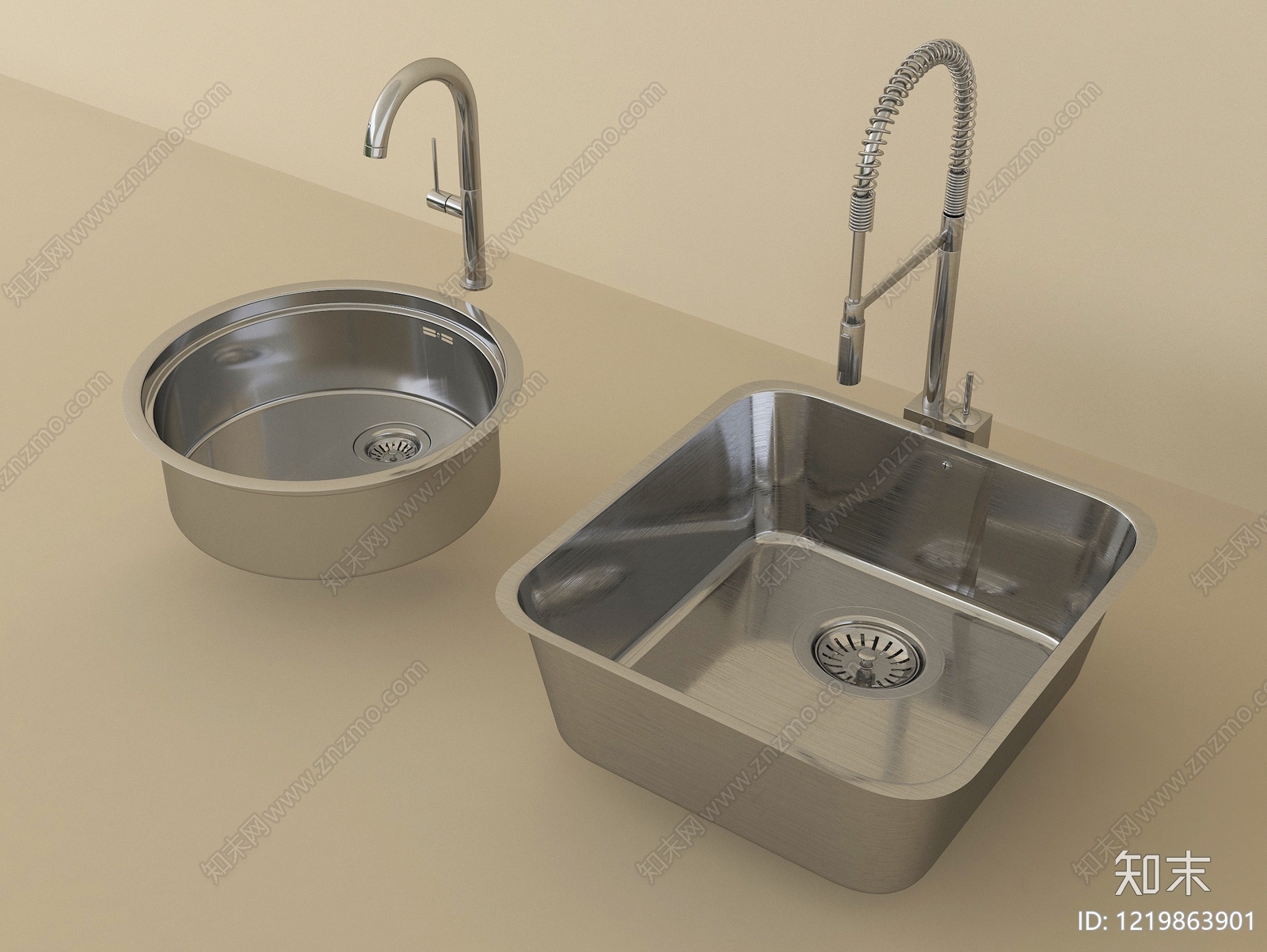 极简水槽3D模型下载【ID:1219863901】