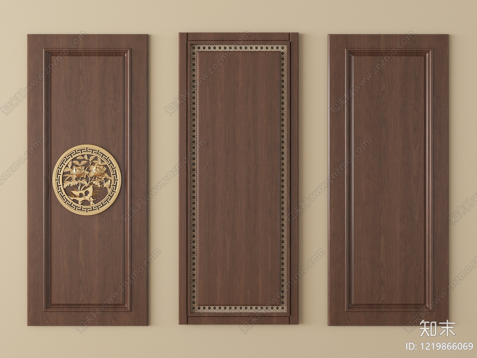 新中式柜门3D模型下载【ID:1219866069】
