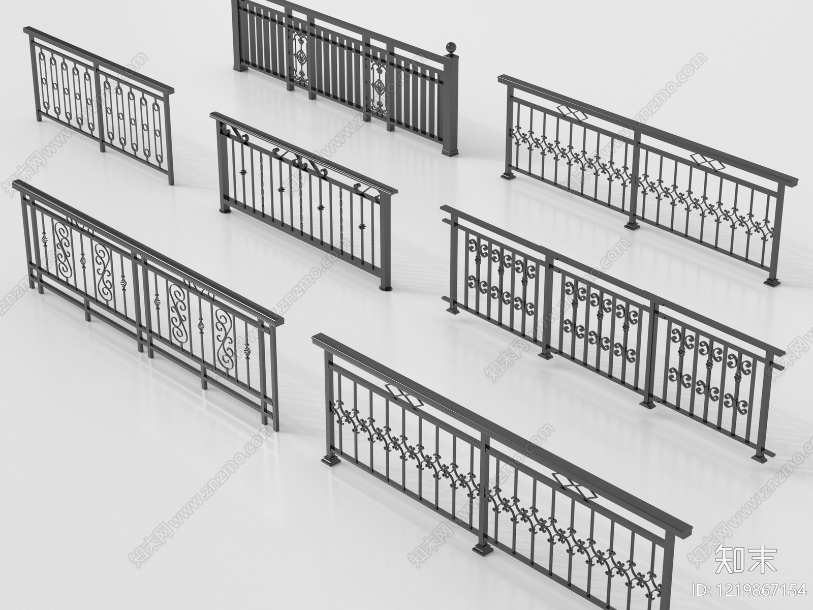 欧式围栏护栏SU模型草图