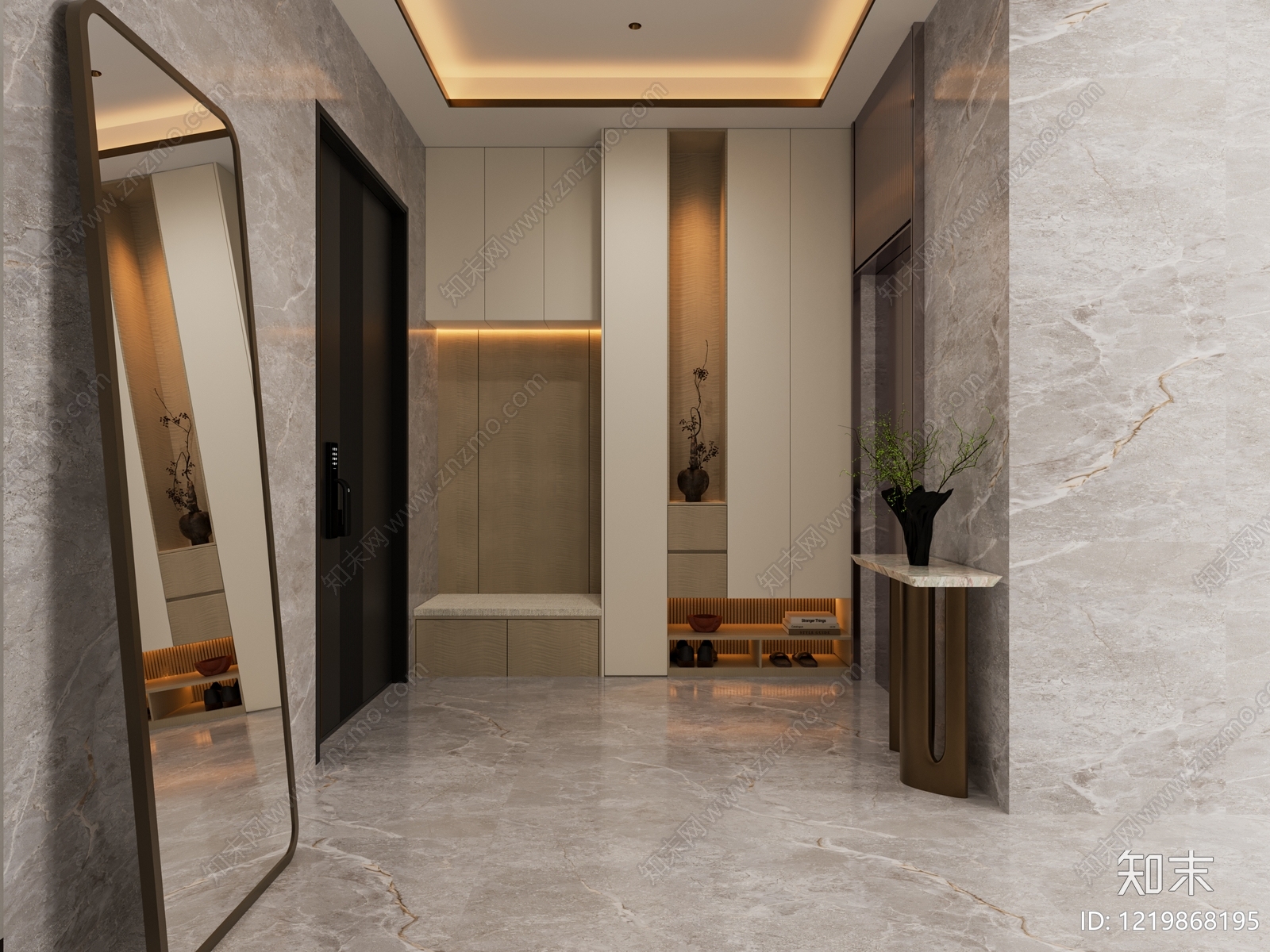 意式极简玄关3D模型下载【ID:1219868195】