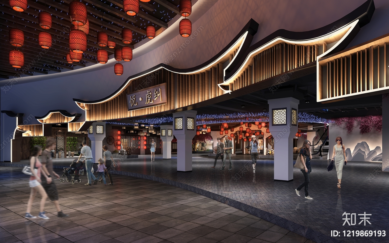 新中式商场3D模型渲染效果图