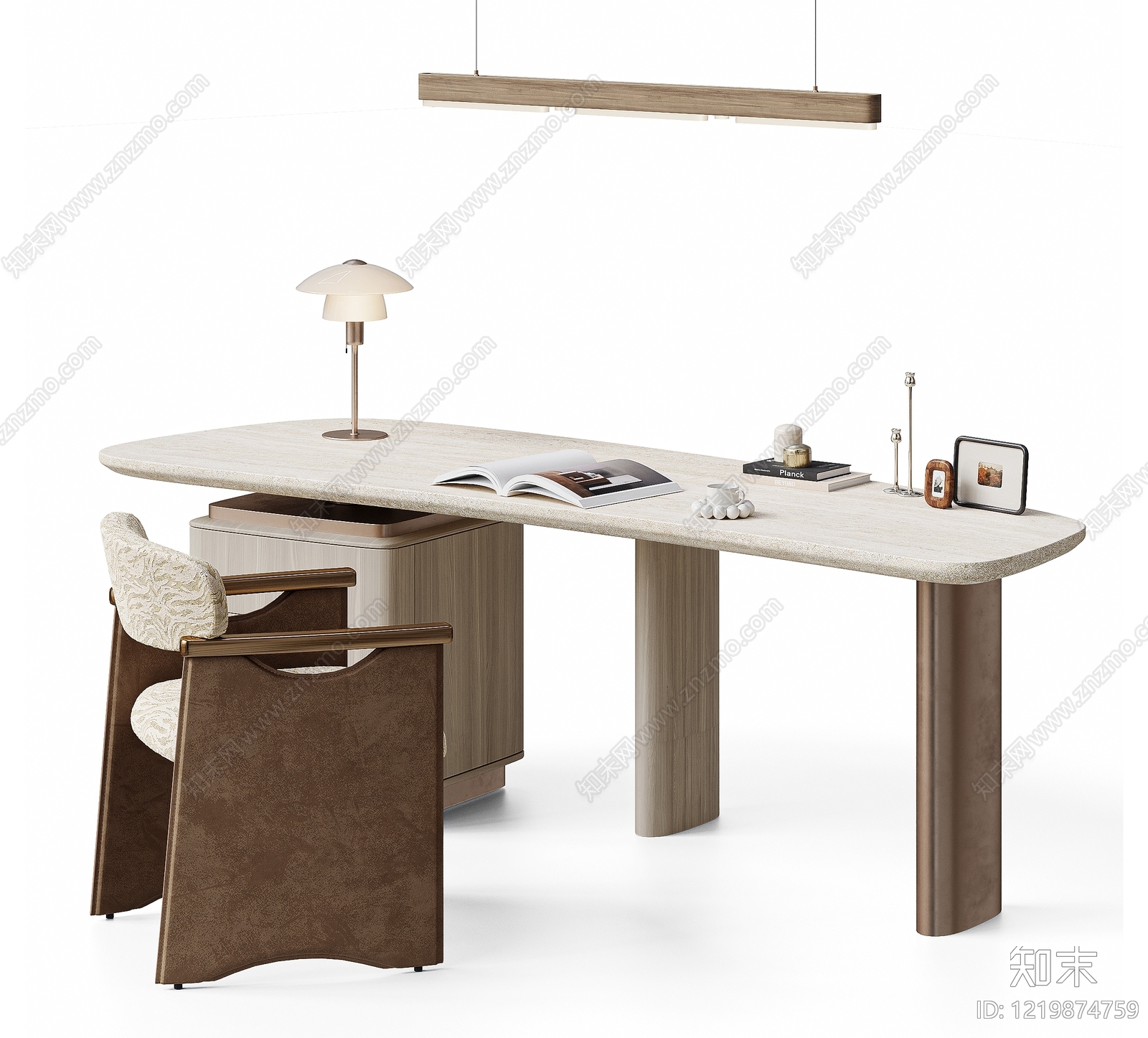 侘寂书桌椅3D模型下载【ID:1219874759】