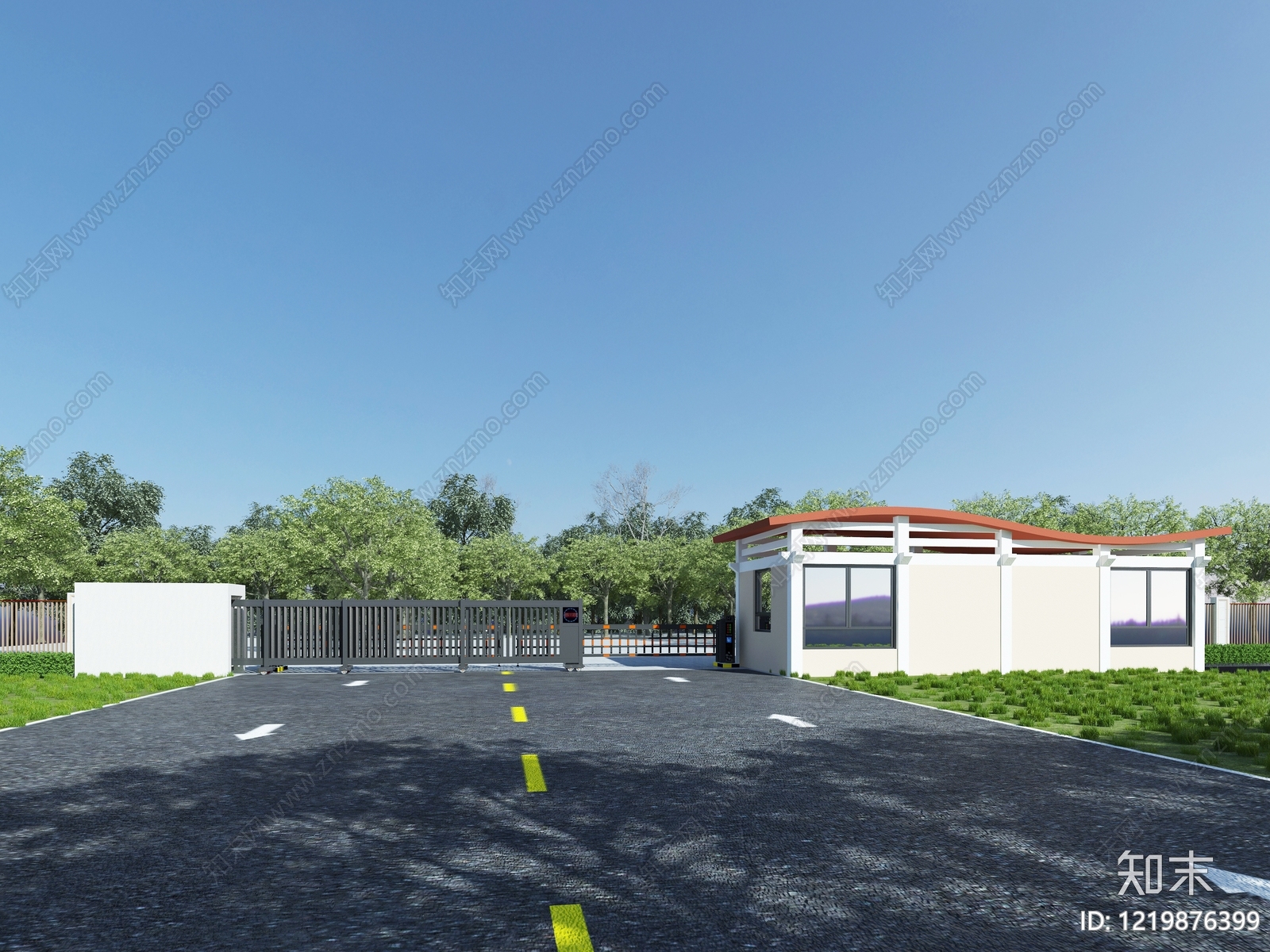 现代简约门卫室3D模型下载【ID:1219876399】