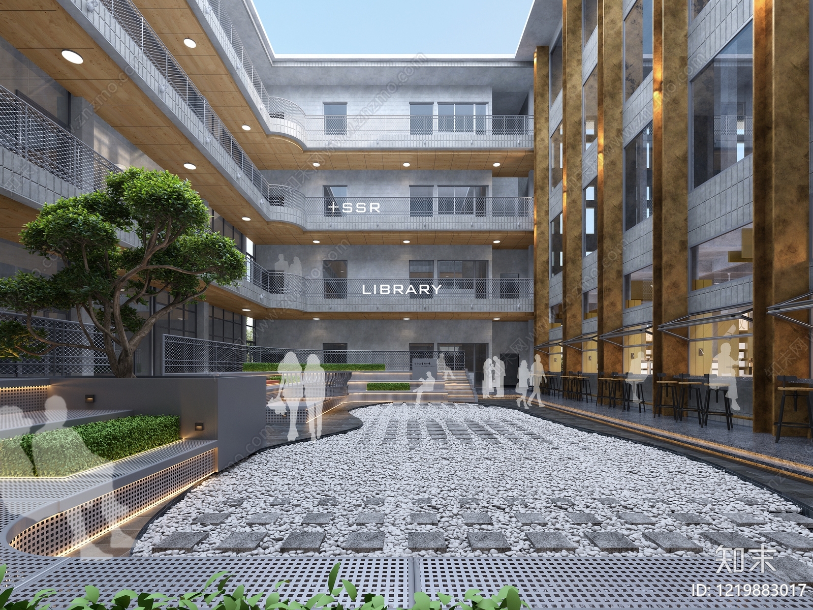 工业风图书馆3D模型下载【ID:1219883017】