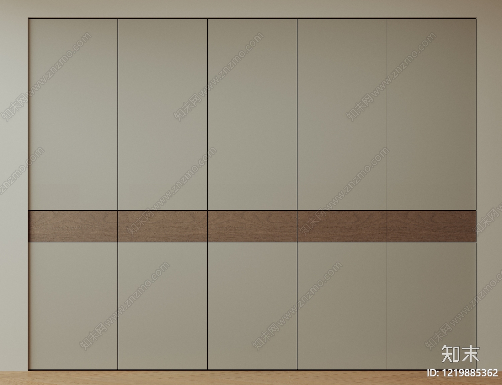 极简衣柜SU模型下载【ID:1219885362】