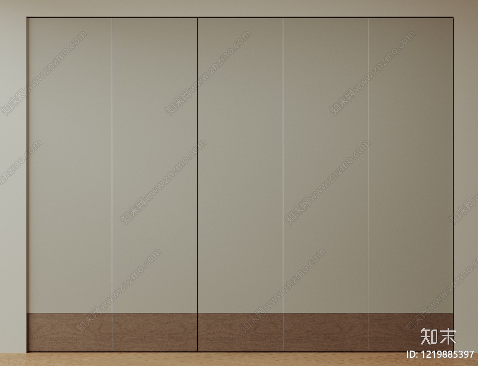 极简衣柜3D模型下载【ID:1219885397】