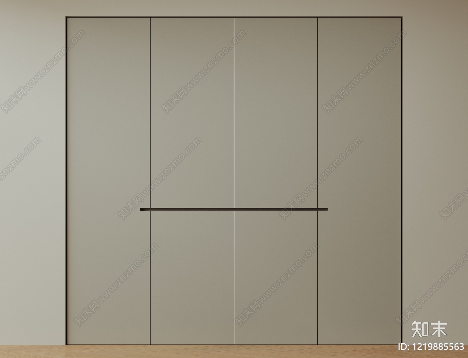 极简衣柜SU模型下载【ID:1219885563】