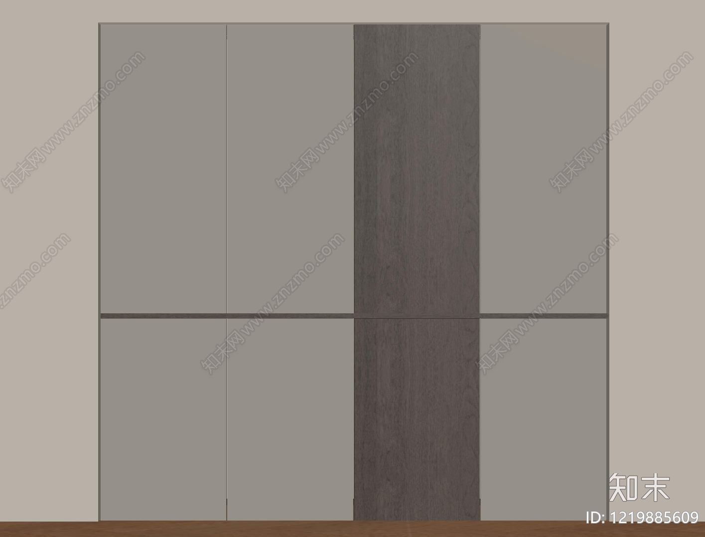 极简衣柜SU模型下载【ID:1219885609】