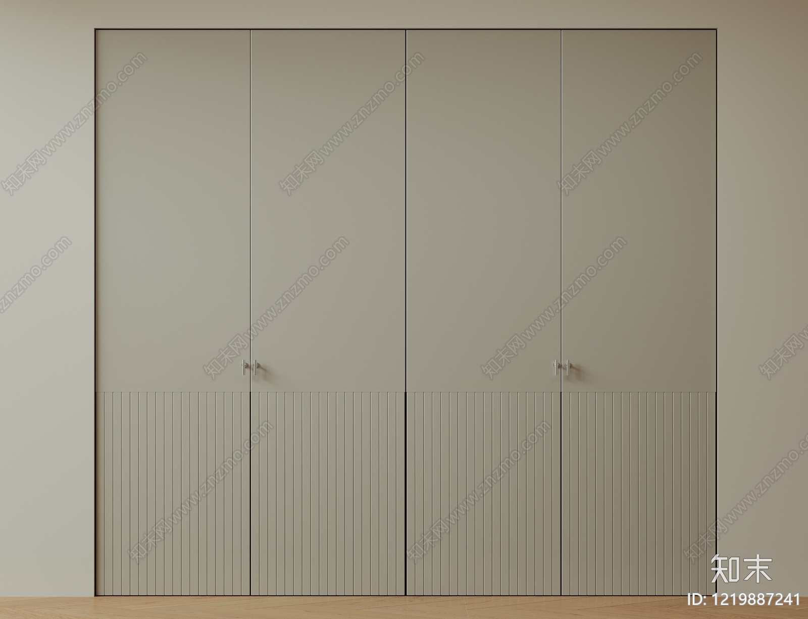 极简衣柜SU模型下载【ID:1219887241】