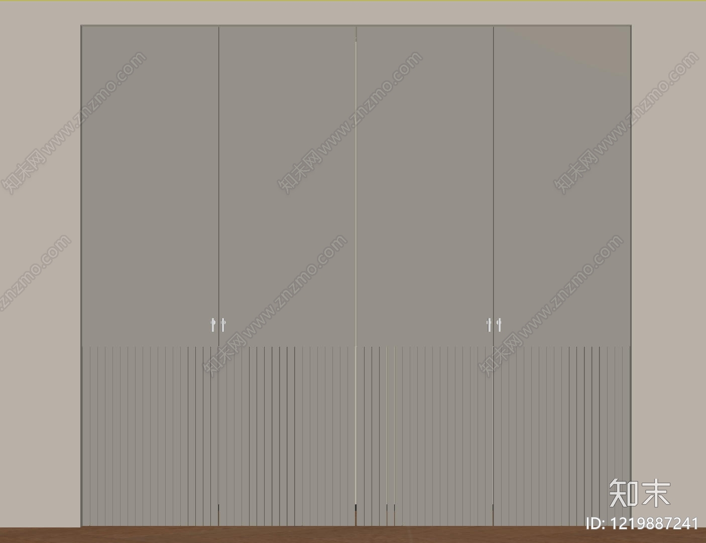 极简衣柜SU模型下载【ID:1219887241】