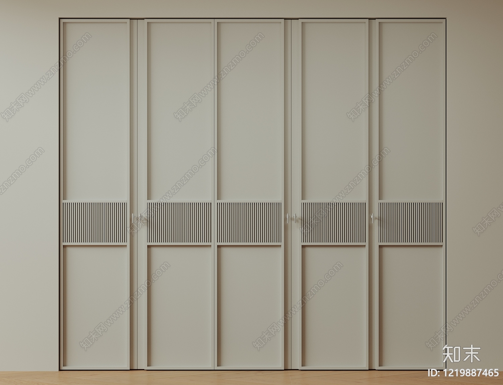极简衣柜3D模型下载【ID:1219887465】