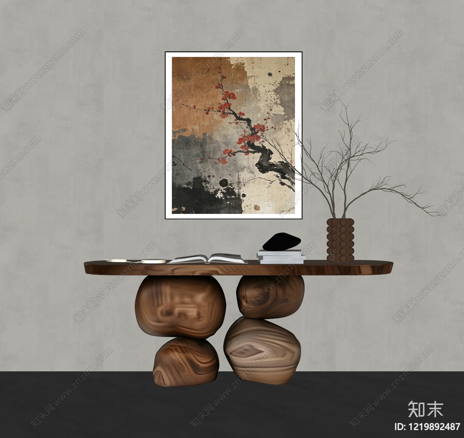 新中式条案SU模型下载【ID:1219892487】