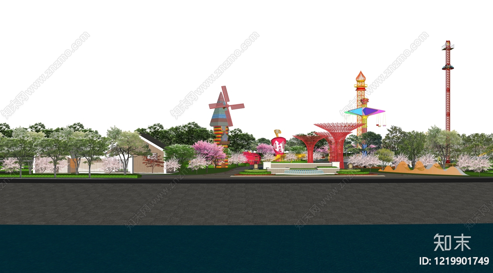 现代儿童游乐空间SU模型下载【ID:1219901749】