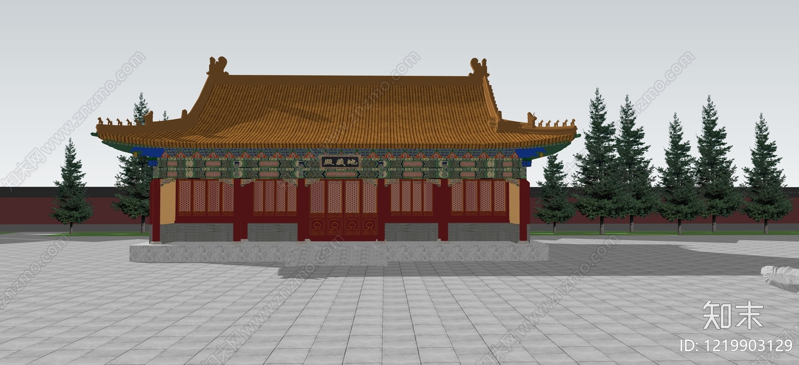 中式古建筑SU模型下载【ID:1219903129】