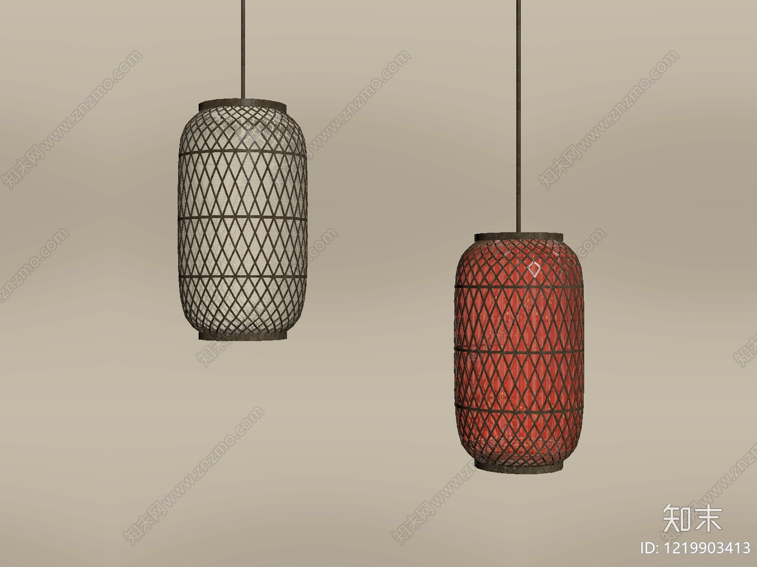新中式灯笼SU模型下载【ID:1219903413】