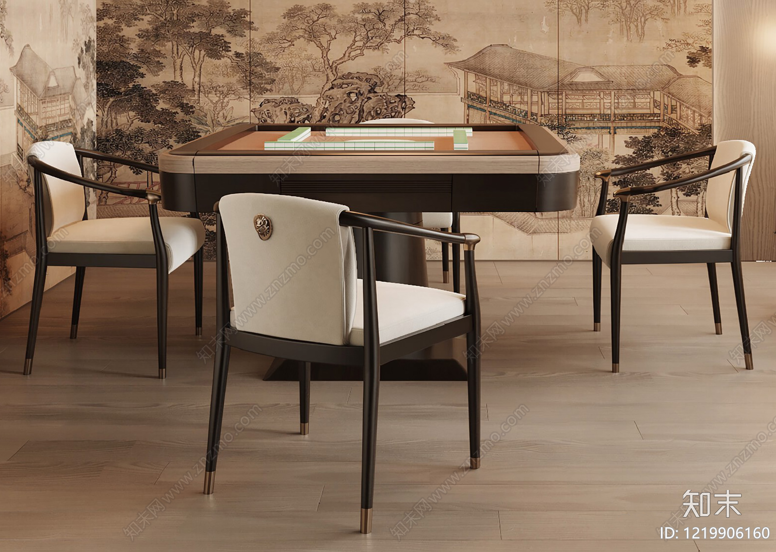 新中式棋牌室SU模型下载【ID:1219906160】