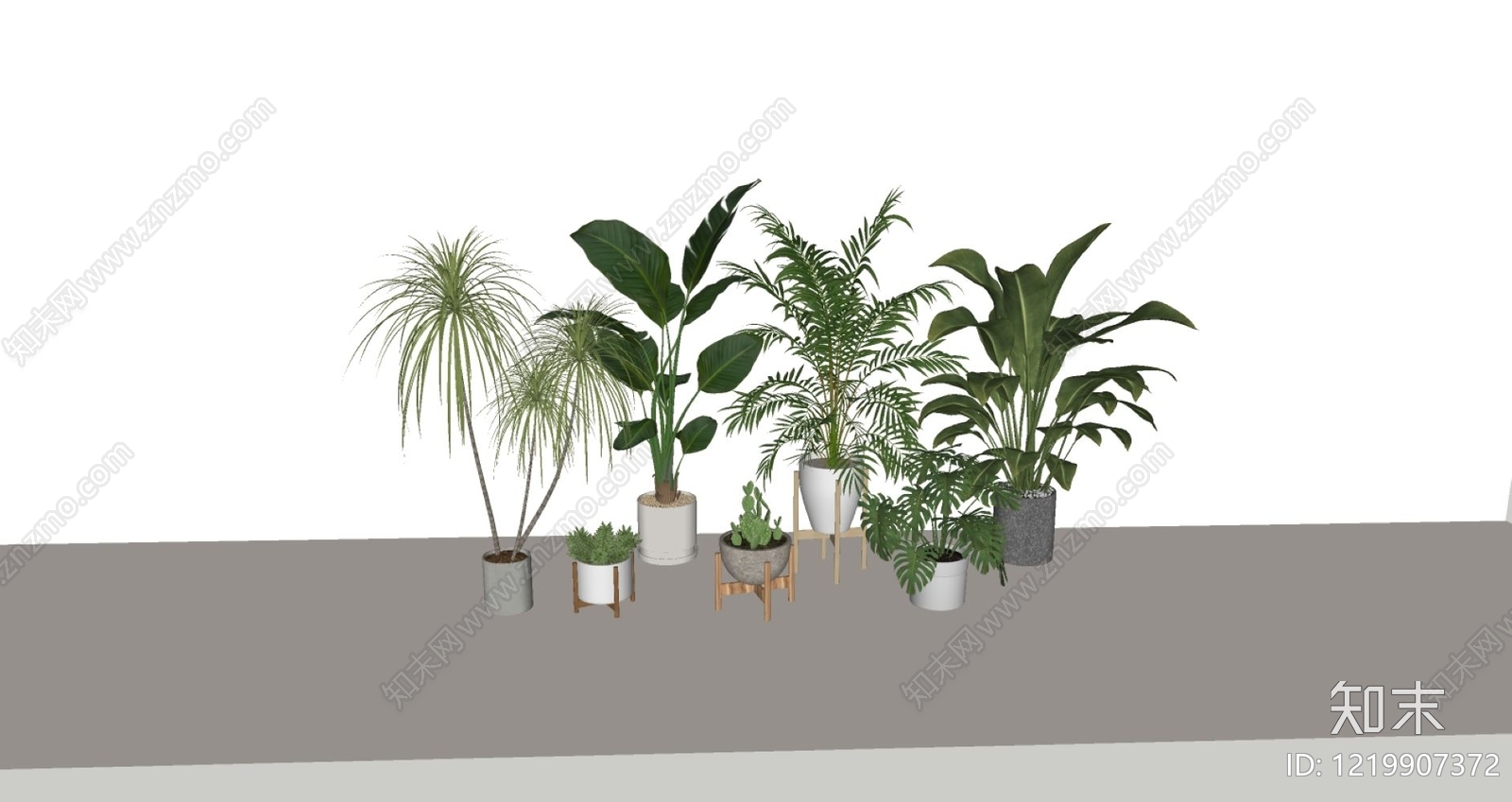 北欧盆栽SU模型下载【ID:1219907372】