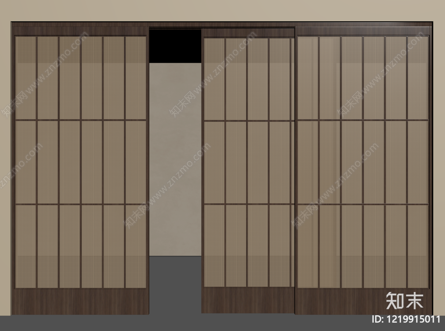 日式推拉门SU模型下载【ID:1219915011】
