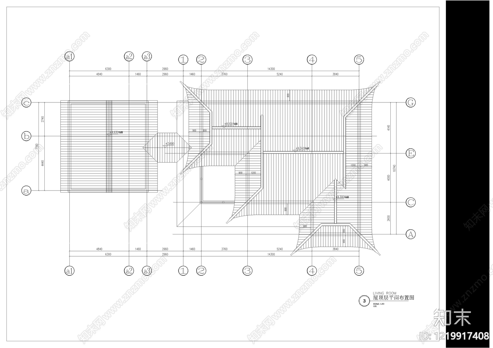 别墅建筑cad施工图下载【ID:1219917408】