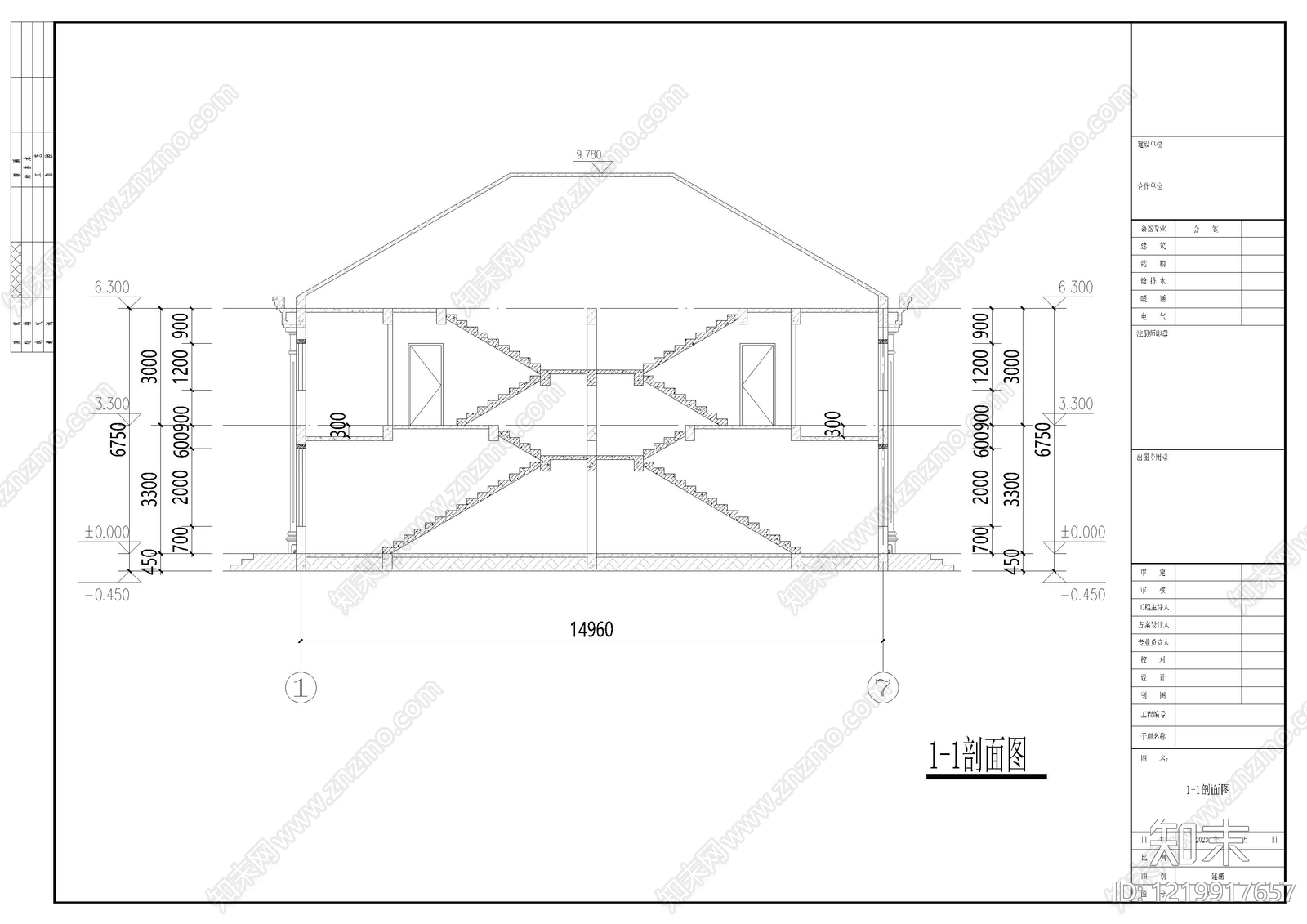 别墅建筑cad施工图下载【ID:1219917657】